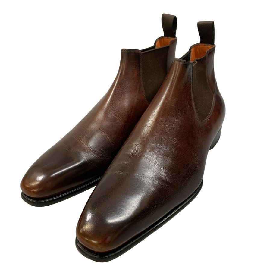 サントーニ サイドゴア ブーツ レザー メンズ ブラウン サイズ6 SANTONI 約25.0cm【AFC42】