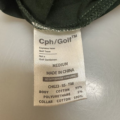 中古◆キャプテンズヘルムゴルフ モックネックTシャツ グリーン サイズM メンズ Cph/Golf 【AFB9】