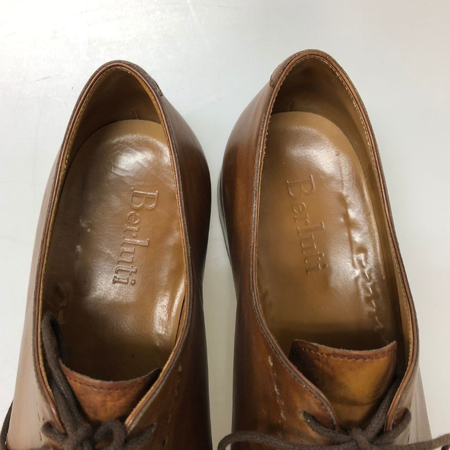 ベルルティ レザーシューズ ホールカット 066 メンズ サイズUK7.5 ブラウン Berluti 約26.0cm【AFC5】