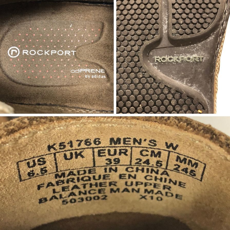 ロックポート アディダス スリッポン ドライビングシューズ スエード メンズ ブラウン系 サイズ24.5cm ROCKPORT adiPRENE by adidas 約24.5cm【AFC3】