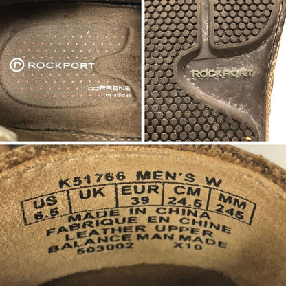 ロックポート アディダス スリッポン ドライビングシューズ スエード メンズ ブラウン系 サイズ24.5cm ROCKPORT adiPRENE by adidas 約24.5cm【AFC3】
