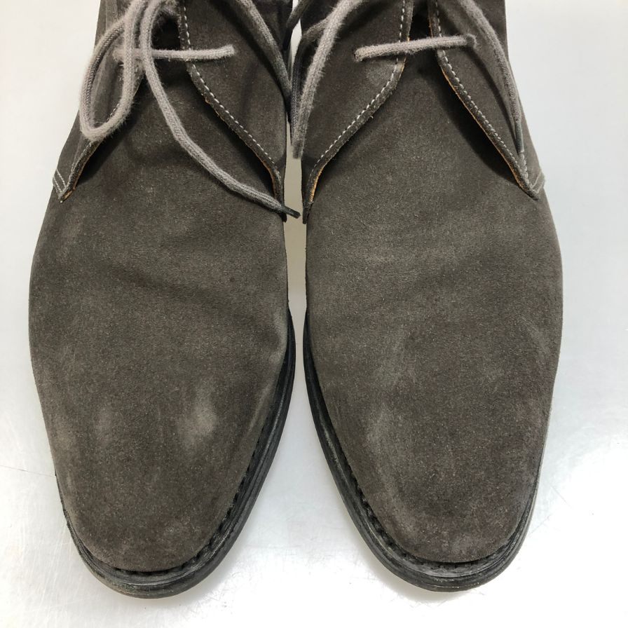 クロケット＆ジョーンズ EVESHAM チャッカブーツ スエード メンズ  グレー サイズUK6E Crockett & Jones スエードシューズ 約24.5cm【LA】【中古】