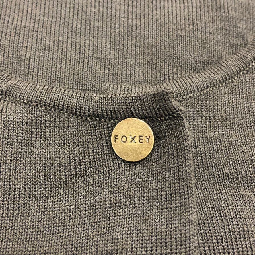 美品◆フォクシー ブティック カーディガン 1ボタン ウール ニット ブラウン レディース サイズ40 FOXEY BOUTIQUE 【AFB4】