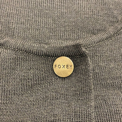 美品◆フォクシー ブティック カーディガン 1ボタン ウール ニット ブラウン レディース サイズ40 FOXEY BOUTIQUE 【AFB4】