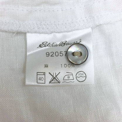 中古◆エディーバウアー リネンシャツ ホワイト サイズPM レディース 麻 長袖シャツ Eddie Bauer 【AFB15】