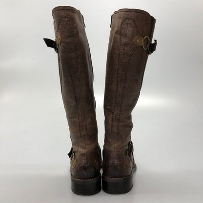 モードカオリ ロングブーツ レザー サイドジップ ブラウン レディース サイズ 23cm MODE KAORI 約23.0cm【AFI30】