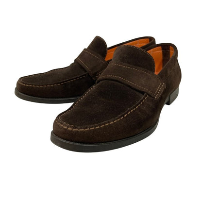 サントーニ コインローファー 2038 T61 スエード ブラウン サイズUK6.5 メンズ Santoni 約25.5cm【AFD14】