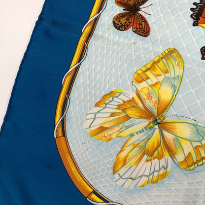 エルメス スカーフ カレ 90 プロヴァンス地方の踊り ブルー HERMES【AFI19-2】