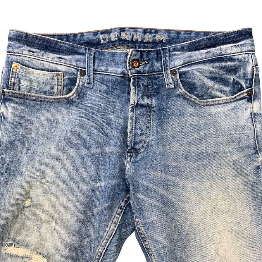 デンハム デニムパンツ W32 ダメージ加工 RAZOR SLIM FIT