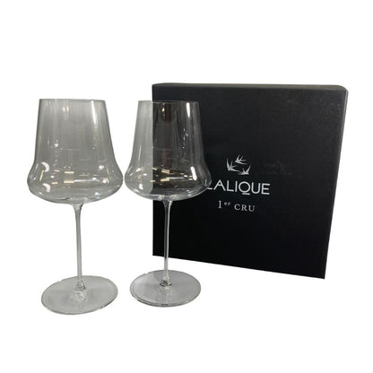 ラリック プルミエ クリュ ワイングラス ペア 2客セット LALIQUE【AFI28】【中古】