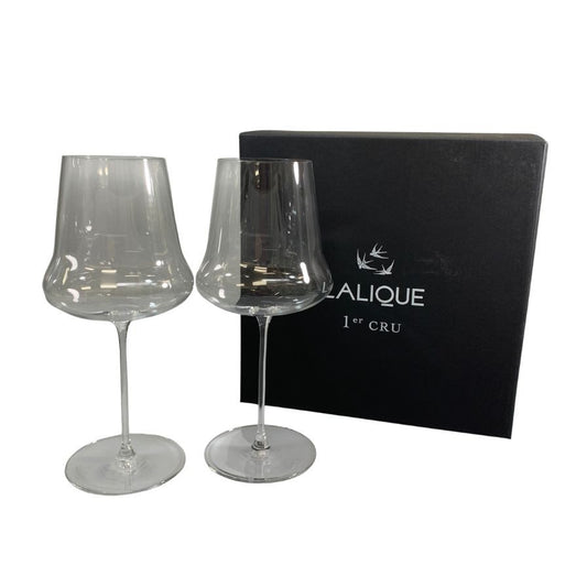 ラリック プルミエ クリュ ワイングラス ペア 2客セット LALIQUE【AFI28】【中古】