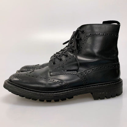 トリッカーズ カントリーブーツ M2508 モールトン カーフ コマンドソール メンズ サイズ7ハーフ ブラック Tricker`s ブーツ 約26.5cm【LA】【中古】
