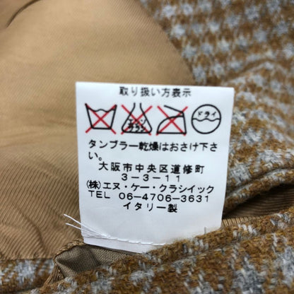 美品◆サルトリアカスタンジア ジャケット ウール チェック ライトブラウン サイズ46 Sartoria Castangia 【AFA16】