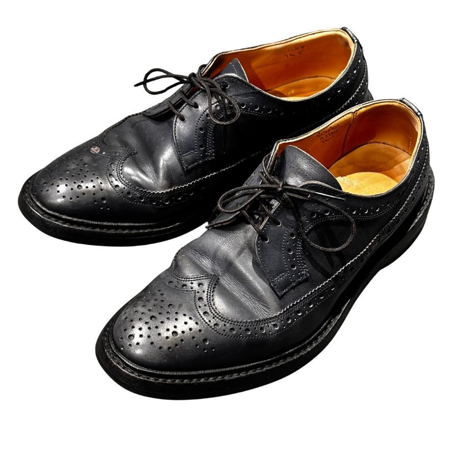 トリッカーズ レザーシューズ ロングウイングチップ M5164 ネイビー メンズ サイズUK7 Tricker’s ビジネスシューズ 約25.5cm【LA】【中古】