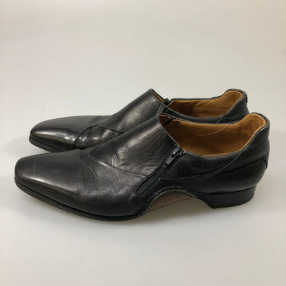 ウーゴ&エンツォ レザーシューズ サイドジップ ブラック メンズ サイズ8.5 HUGO&ENZO 約26.5cm【AFC50】