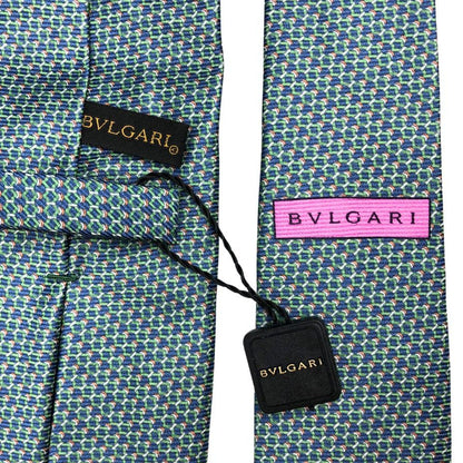 ブルガリ ネクタイ タグ付 3本セット 総柄  シルク100% メンズ グレー・ブルー・グリーン BVLGARI【AFI23】
