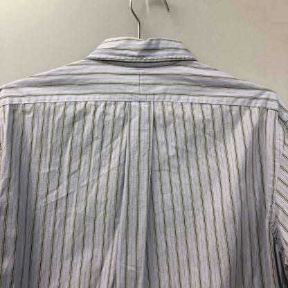 美品◆ラルフローレン ボタンダウンシャツ 90S ストライプ ブルー系 メンズ サイズL Ralph Lauren 【AFB51】