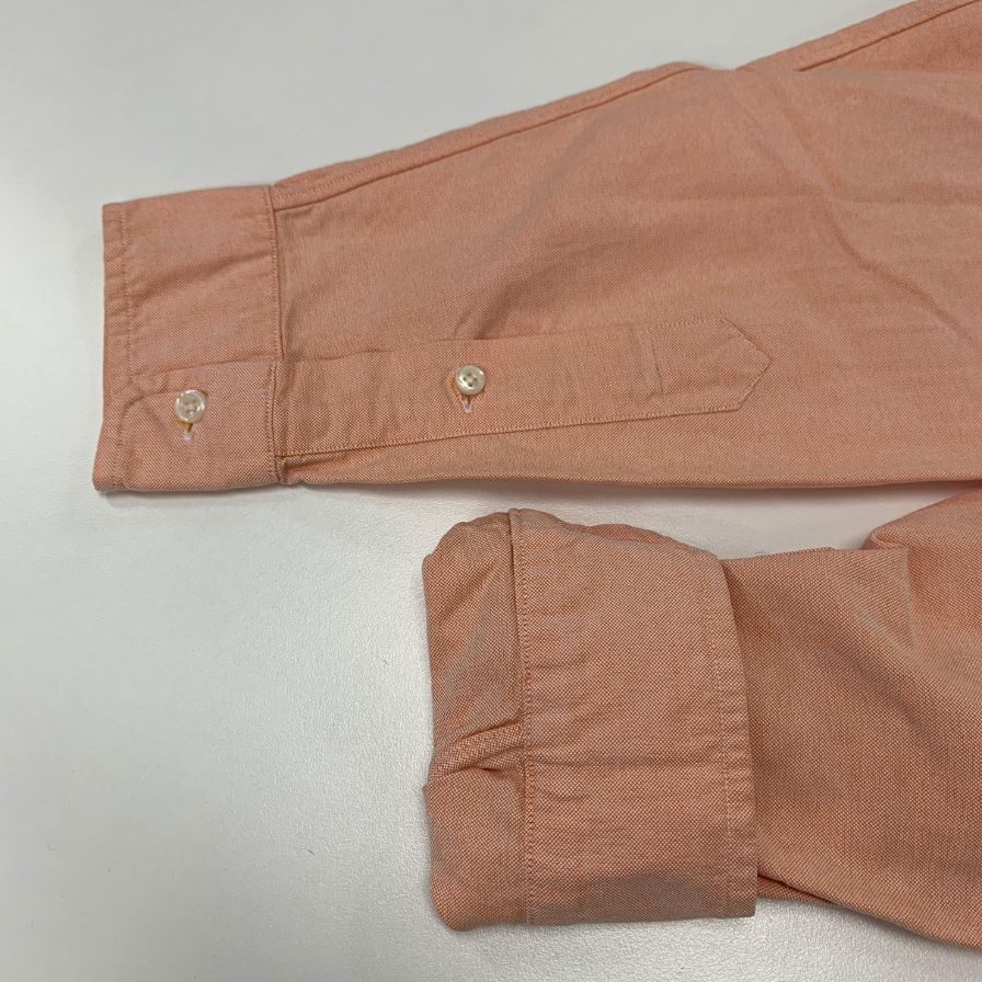 美品◆ポロ ラルフローレン バンドカラーシャツ 90s オールド ピンク メンズ サイズ15.5 Polo Ralph Lauren 【AFB1】