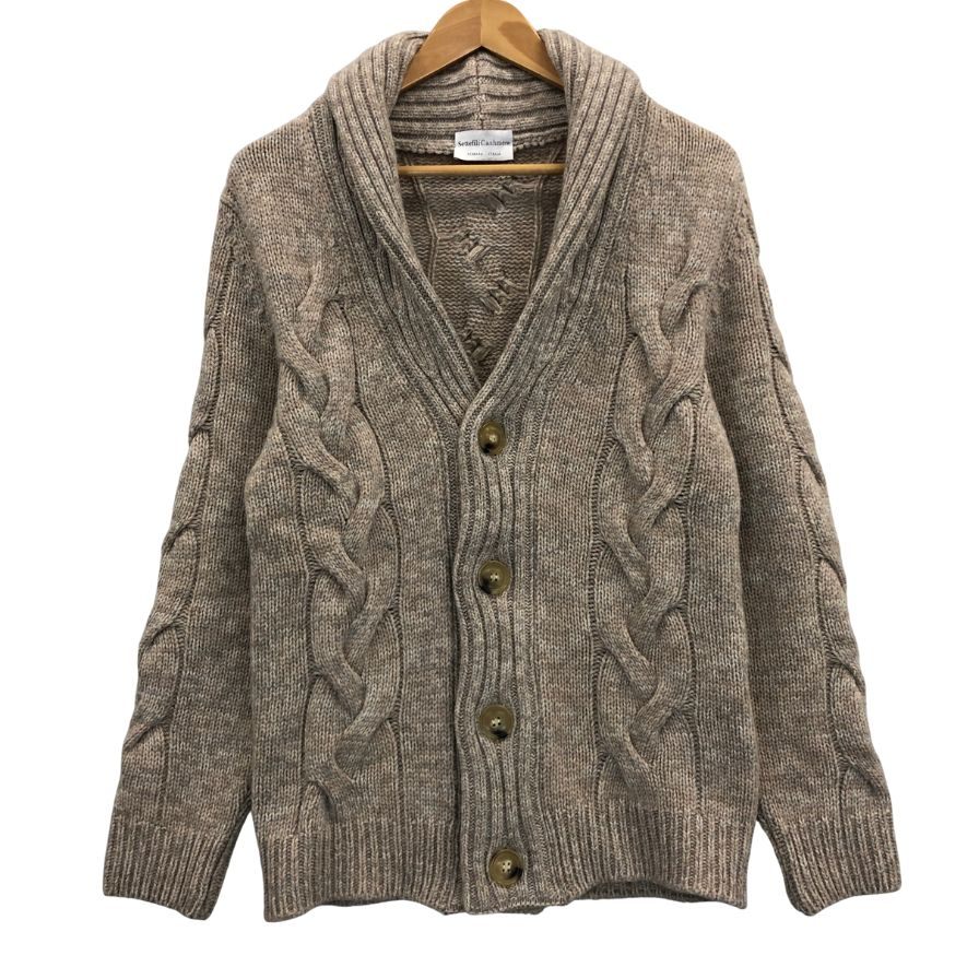 美品◆セッテフィーリカシミア ウールカシミヤショール ユニセックス サイズ 44 ベージュ Settefili Cashmere 【AFB4】