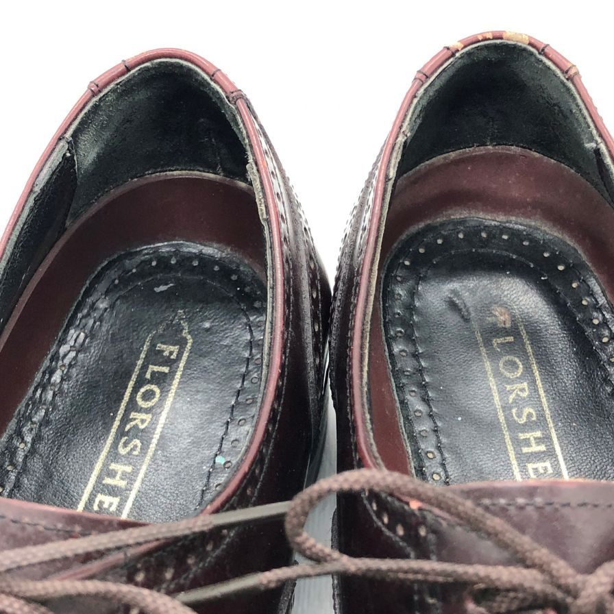 フローシャイム フルブローグ カーフ バーガンディ メンズ サイズ9F FLORSHEIM 約27.0cm【AFC2】