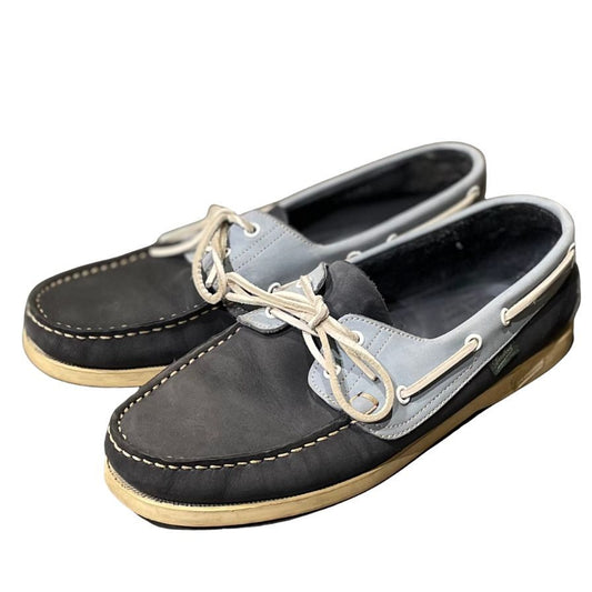 パラブーツ レザーデッキシューズ バース ヌバック ネイビーブルーコンビ  メンズ UK8.5 PARABOOT BARTH ビジネスシューズ 約27.5cm【LA】【中古】