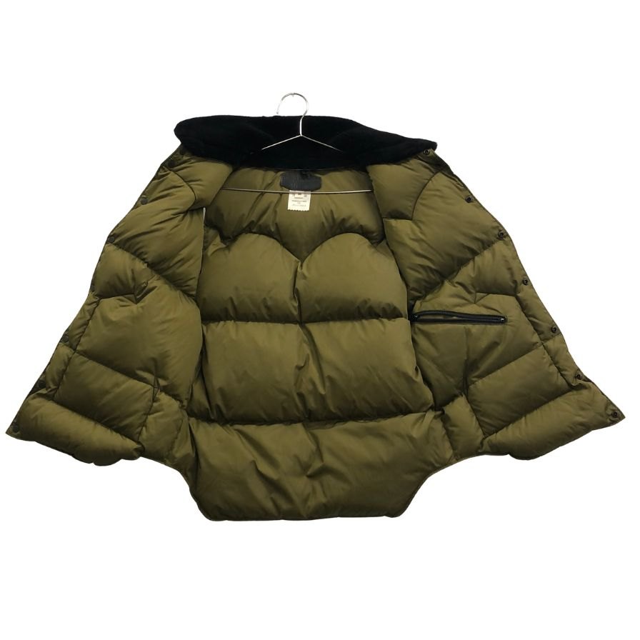 美品◆ロッキーマウンテン フェザーベッド×アナトミカ ダウンベスト カーフレザー メンズ サイズ40 ブラック Rocky Mountain Featherbed×ANATOMICA 【AFA8】