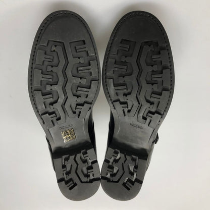 プラダ コンバットブーツ レースアップ ベルト レザー 2T 1882 ブラック メンズ サイズ8.5 PRADA 約27.0cm【AFD9-2】