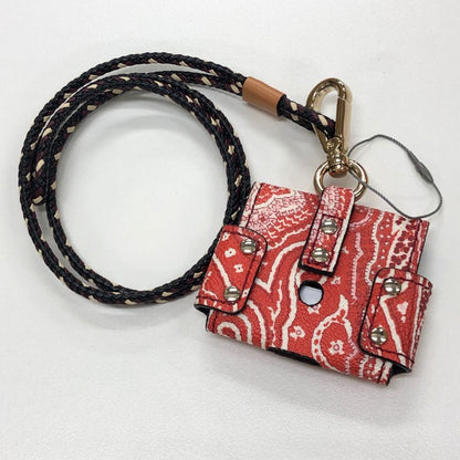 エトロ エアポッズケース カンフーパンダ AirPodsケース レッド系 レザー ETRO【AFI9】【中古】