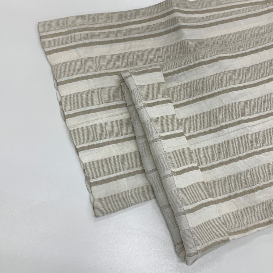 ミームバイジャブス レディース ワイドパンツ ストライプ 麻混 イタリア製 サイズ40 ベージュ meme by giab's 【AFB44】