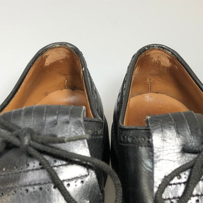 クロケット＆ジョーンズ ゴルフシューズ バークデール ウィングチップ キルト付き ブラック メンズ サイズ7E Crockett&Jones BIRKDALE 約25.5cm【AFC5】