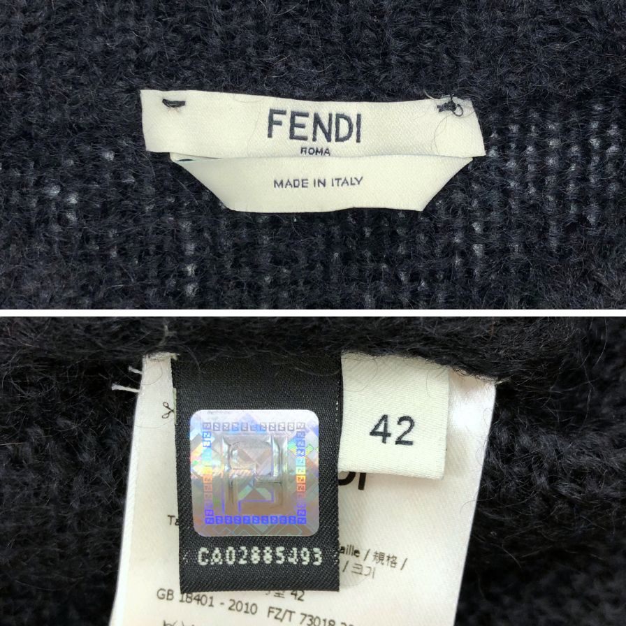 極美品◇フェンディ ニットセーター モヘヤ シルク混 メンズ