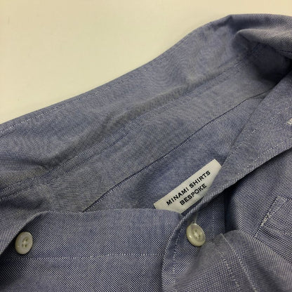 美品◆ミナミシャツ 南シャツ ワイシャツ コットン ビスポーク メンズ サイズ表記無し ブルー系 MINAMI SHIRTS 【AFB7】