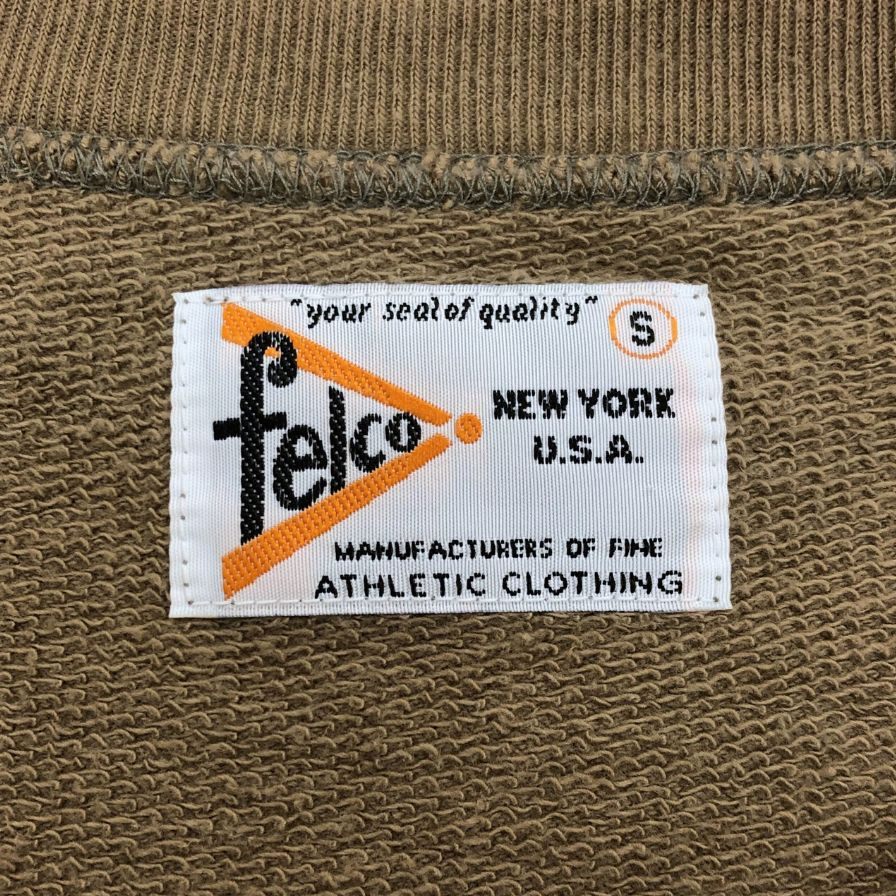 中古◆フェルコ スウェットトレーナー ラグランスリーブ ブラウン サイズS メンズ felco made in japan 【AFB16】