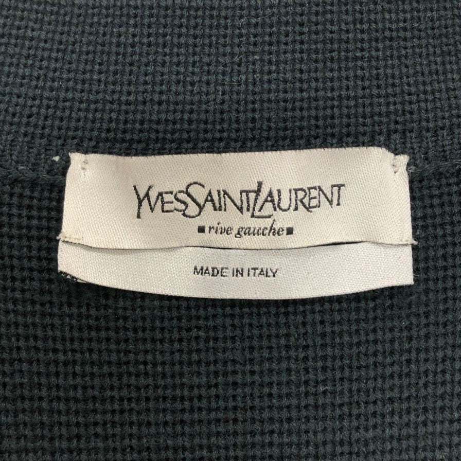 美品◆イヴサンローラン フラップ付きニットカーディガン ネイビー サイズL メンズ Yves Saint Laurent 【AFB37】