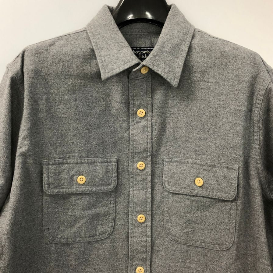 極美品◆アバクロンビー&フィッチ 長袖シャツ コットン グレー メンズ サイズS Abercrombie&Fitch 【AFB5】