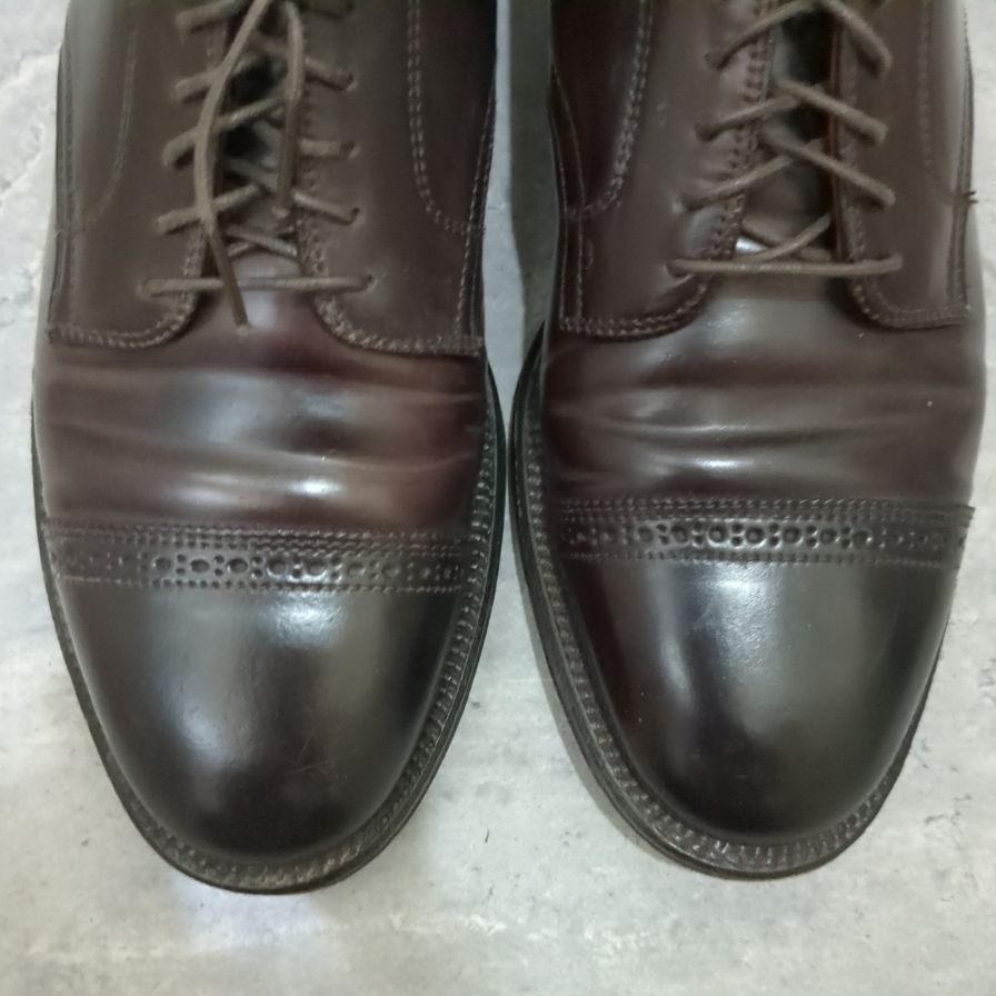 オールデン 43518 パンチドキャップトゥ コードバン ダークバーガンディ メンズ サイズUS8D ALDEN ビジネスシューズ 約26.0cm【LA】【中古】