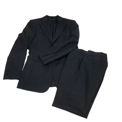 ジョルジオアルマーニ スーツ セットアップ シングル 2B ストライプ ネイビー メンズ サイズ46 GIORGIO ARMANI【AFB48】