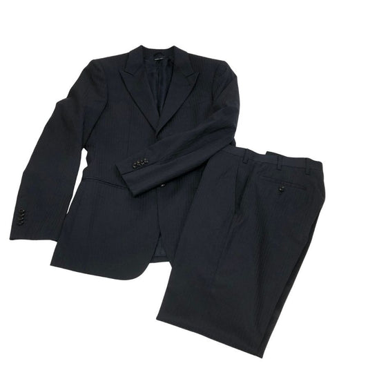ジョルジオアルマーニ スーツ セットアップ シングル 2B ストライプ ネイビー メンズ サイズ46 GIORGIO ARMANI【AFB48】