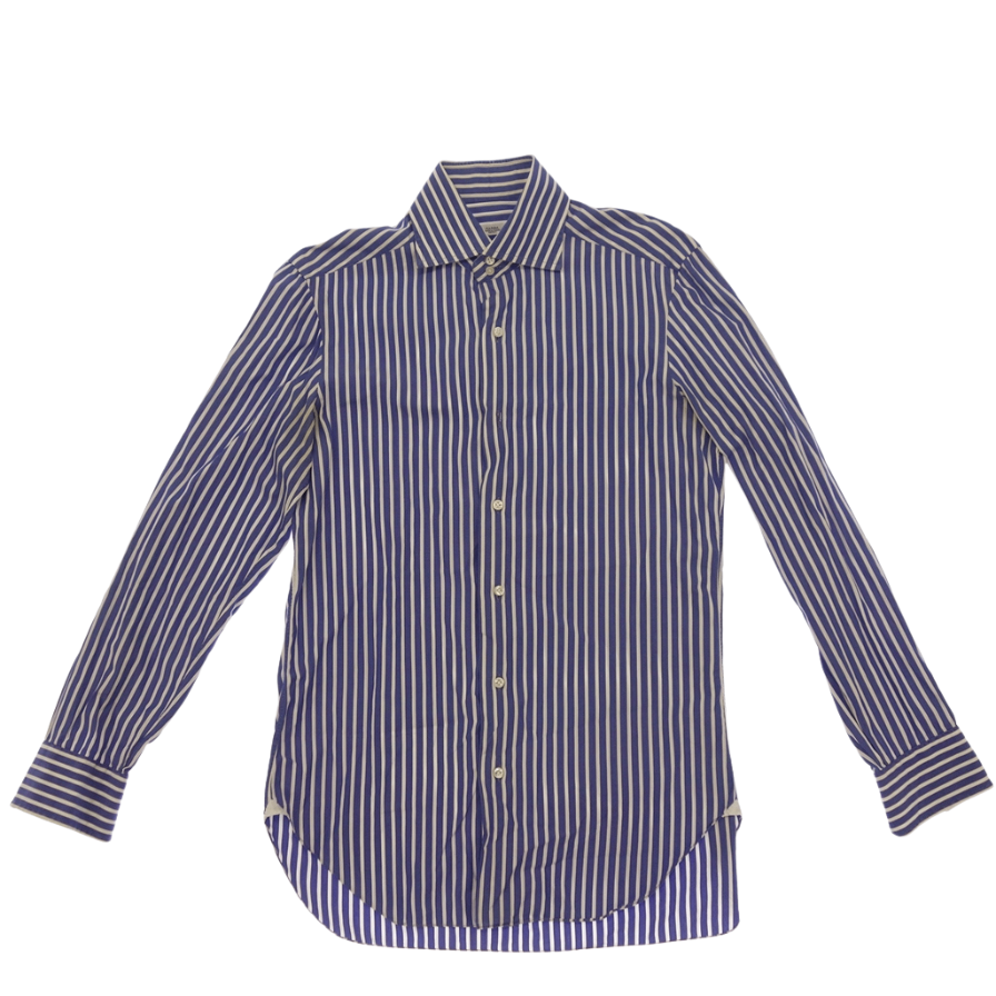 Used ◆Barba Cleric Shirt Blue Stripe Size 41 BARBA [AFB14] 