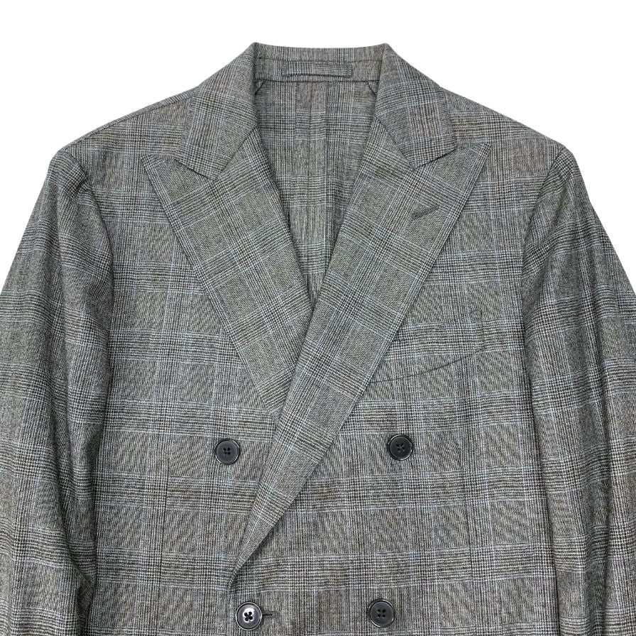 ラルディーニ セットアップ ダブルブレスト ロロピアーナ製 チェック メンズ サイズ46 LARDINI【AFB33】