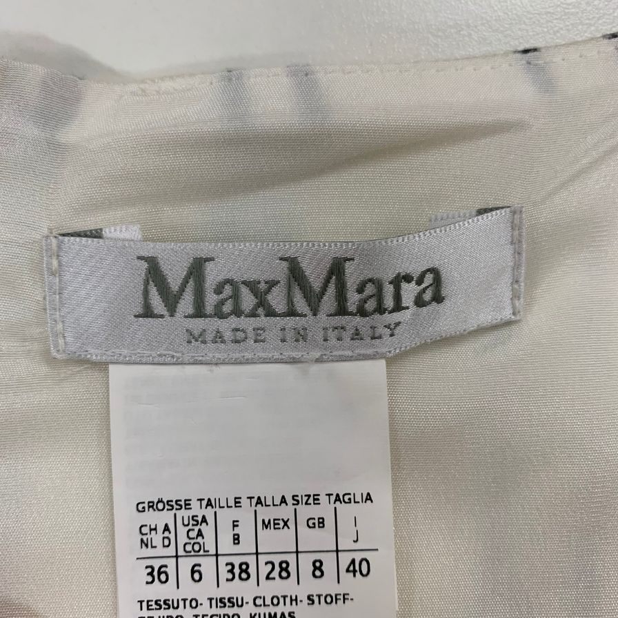 美品◆マックスマーラ ノースリーブワンピース ロープ柄 白タグ レディース US6 Max Mara 【AFB44】