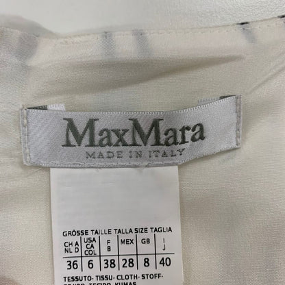 美品◆マックスマーラ ノースリーブワンピース ロープ柄 白タグ レディース US6 Max Mara 【AFB44】