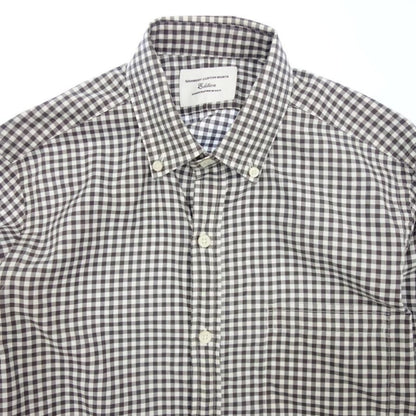 中古◆ギャンバート カスタム シャツ 長袖シャツ ギンガムチェック ボタンダウン メンズ S 茶系 GAMBERT CUSTOM SHIRT 【AFB45】