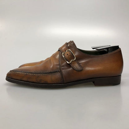ベルルッティ カリグラフィー シングルモンク  サイズ 8 ブラウン  BERLUTI ビジネスシューズ 約26.5cm【LA】【中古】