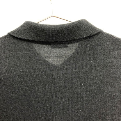 新品同様◆キャッシュ＆バルバ ポロカラーカーディガン ウーステッドカシミヤ 150 サイズ2 ブラック メンズ  IMWSW003 Cash&Barba 【AFB17】