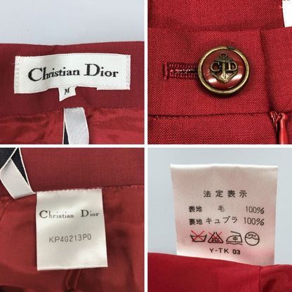 クリスチャン ディオール ショートパンツ ハーフパンツ グルカ風 ウール レッド系 Mサイズ レディース CHRISTIAN DIOR 【AFB33】