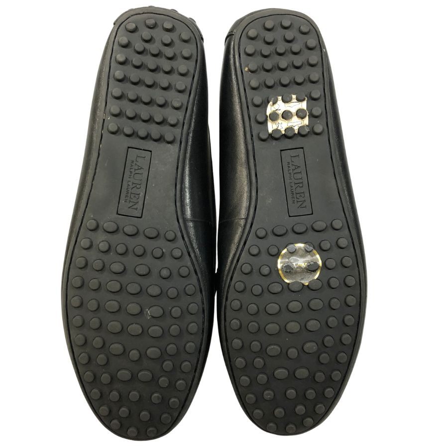ローレン ラルフローレン ドライビングシューズ バーンズバリー レザー ゴールド金具 ブラック レディース UK6.5 Lauren Ralph Lauren BARNSBURY 約25.5cm【AFC44】
