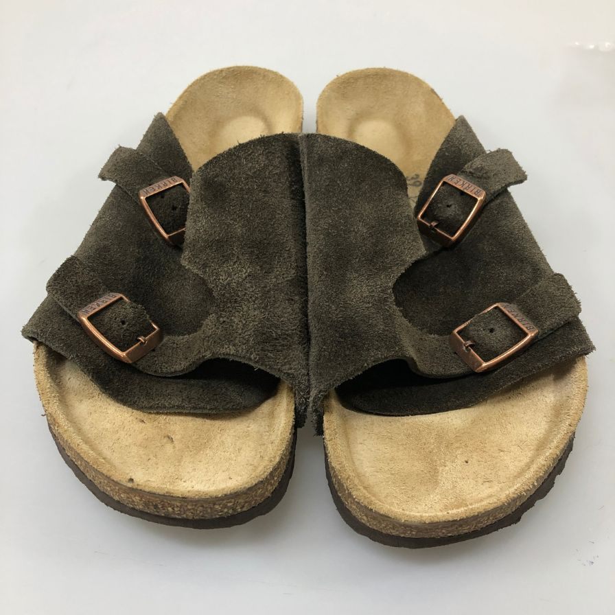 ビルケンシュトック チューリッヒ スエードサンダル サイズ ブラウン メンズ サイズ39 BIRKENSTOCK 約25.0cm【AFC9】