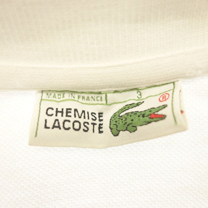 ラコステ ポロシャツ 半袖 フレラコ 80年代中期 フランス製 メンズ ホワイト サイズ3 LACOSTE VINTAGE【LA】