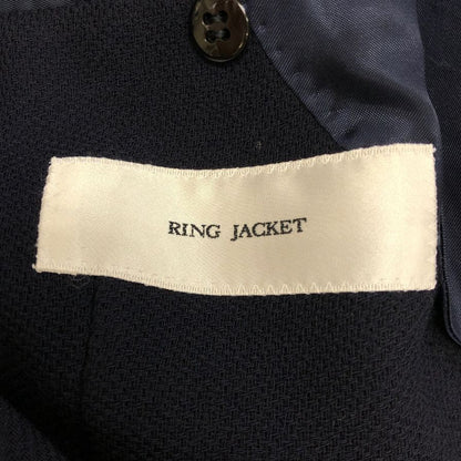 美品◆リングヂャケット  マイスター テーラードジャケット 3ボタン段返り ウール RT056S42X メンズ ネイビー サイズ44 RING JACKET 【AFA11】